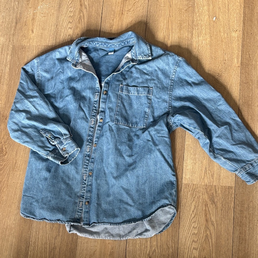 Old Navy Blue Denim Button-Down Shirt